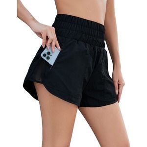 BMJL Womens Athletic Shorts Pocket Fitness Running Gym Shorts High Waisted